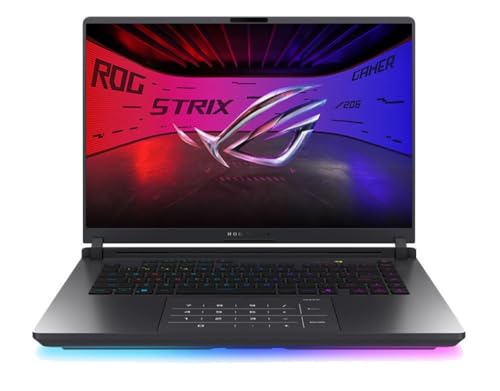 ASUS ROG Strix G16 Ordinateur portable de jeu 16 2,5K IPS anti-reflet 240 Hz, processeur Intel Core Ultra 9 275HX 2,1 GHz NVIDIA GeForce RTX 5070 Ti 12 Go GDDR7 32 Go DDR5-5600 RAM SSD NVMe M.2 de
