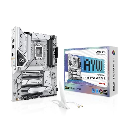 ASUS Z790-AYW Carte mère WiFi 6 LAN 2,5 Go PCIe® 5,0 3x M.2 12 1 DrMOS DDR5 HDMI USB 10 Gbps Type-C Thunderbolt™ USB4® Aura