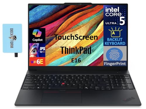 Lenovo Thinkpad E16 Gen 1 Ordinateur portable professionnel Écran tactile IPS WUXGA de 16 (Intel i5-1335U, 40 Go de RAM, SSD PCIe 512 Go, KYB rétroéclairé, lecteur FP, 2 Thunderbolt 4, WiFi 6, Win 11