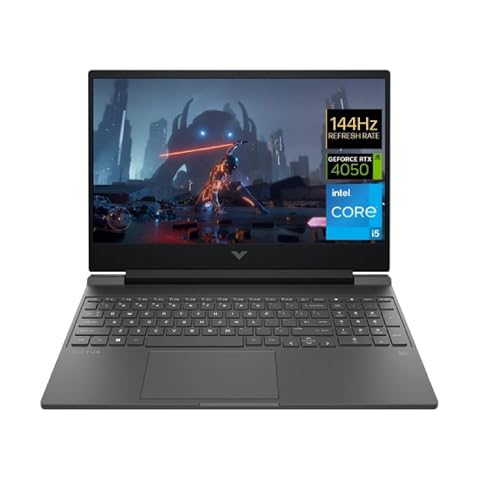 HP Victus 15-fa1001sf Ordinateur Portable Gaming 15,6 FHD IPS 144 Hz, PC Portable Gamer (Intel Core i5-12500H, RAM 16 Go, SSD 512 Go, Nvidia GeForce RTX 4050 6Go, Windows 11), Laptop Gris, AZERTY
