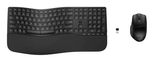 HP 680 Combo Clavier et Souris sans Fil, 6 Touches programmables, capteur Optique de 1200 dpi, jusqu'à 36 Mois de Batterie pour Le Clavier et 20 pour la Souris, Compatible avec Windows 11, Noir