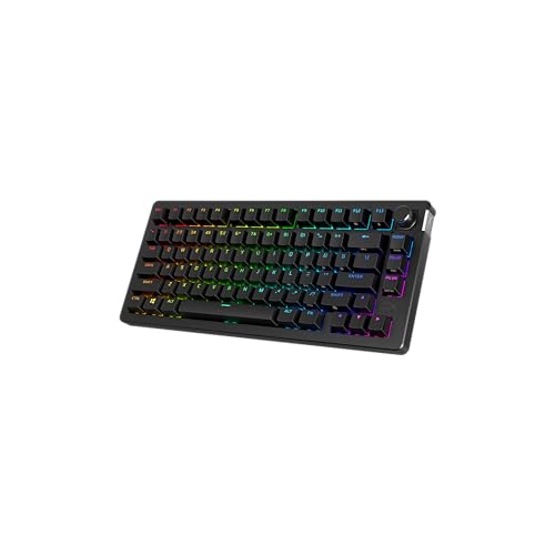 HyperX Alloy Rise 75 Wireless – Clavier de Jeu mécanique 75 remplaçable à Chaud, PC, rétroéclairage jusqu'à 80 Heures, Double sans Fil 2,4 GHz et Bluetooth