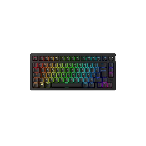 HyperX Alloy Rise 75 Wireless – Clavier de Jeu mécanique 75 remplaçable à Chaud, PC, rétroéclairage jusqu'à 80 Heures, Double sans Fil 2,4 GHz et Bluetooth