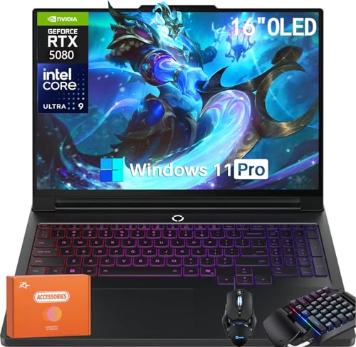 Lenovo Legion Pro 7i Gen 10 Ordinateur portable de jeu 2025, Intel Ultra 9 275HX jusqu'à 5,40 GHz, GeForce RTX 5080 16 Go GDDR7, 16 po 240 Hz, 64 Go DDR5, 2 To SSD, Windows 11 Pro, avec accessoires