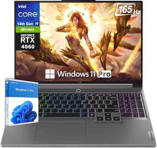 Lenovo Legion 5i Ordinateur portable de jeu de 16 po, WQXGA 165 Hz, 14e génération Intel i9-14900HX, 64 Go DDR5, 1 To SSD, GeForce RTX 4060 8 Go, Ko rétroéclairé, WiFi 6E, Webcam 1080p, Win 11 Pro