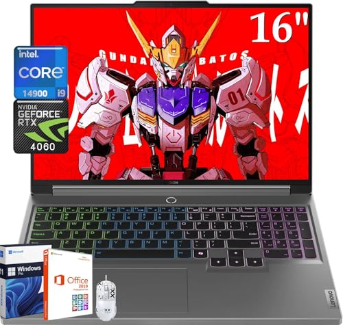 Lenovo Legion 5i Ordinateur portable de jeu, Intel 24-Core i9-14900HX jusqu'à 5,8 GHz, WQXGA 16 pouces, 165 Hz, 64 Go DDR5, 1 To SSD, Nvidia RTX 4060, Wi-Fi 6E, Windows 11 Pro, MS Office Lifetime
