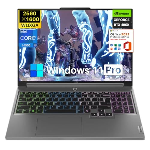 Lenovo Legion 5i Ordinateur portable de jeu, 16 po WQXGA 165 Hz 350 nits, Intel 24-Core i9-14900HX jusqu'à 5,80 GHz, 32 Go DDR5, 2 To SSD, GeForce RTX 4060, KB rétroéclairé, WiFi 6E, Windows 11 Pro et