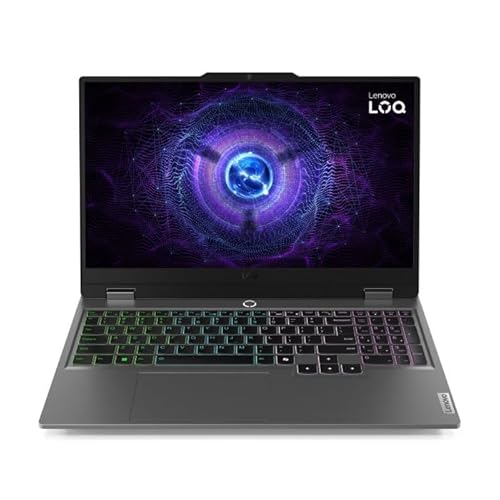 Lenovo LOQ Essential Ordinateur portable de jeu, 15,6 , FHD 144 Hz, NVIDIA GeForce RTX 4050 6 Go GDDR6, Intel Core i5-13450HX, RAM 16 Go, SSD 1 To, système sans opération, QWERTY, gris Luna