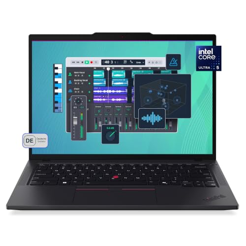 Lenovo ThinkPad T14 G5 Ordinateur portable professionnel, Intel Core Ultra 5 125U, RAM DDR5 16 Go, SSD 512 Go, écran IPS WUXGA 14 , clavier allemand, W11 Pro, noir