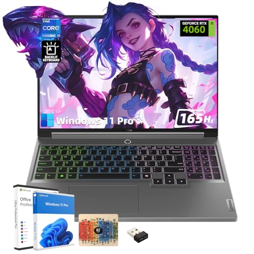 Lenovo Legion 5i Ordinateur portable de jeu avec écran WQXGA 16 Intel 24-Core i9-14900HX, GeForce RTX 4060, 64 Go DDR5 2 To SSD, KB rétroéclairé, webcam, licence Win 11 Pro et 2021