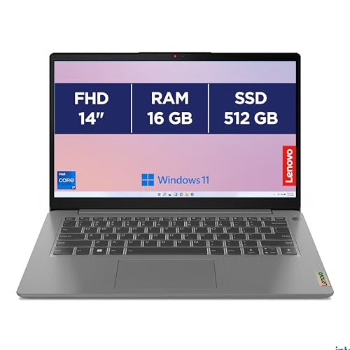 Lenovo IdeaPad 3 14IAU7 - Ordinateur Portable 14'' FHD (Intel Core i7-1255U, RAM 16Go, SSD 512Go, Windows 11 Home) Clavier AZERTY Français - Gris Artique