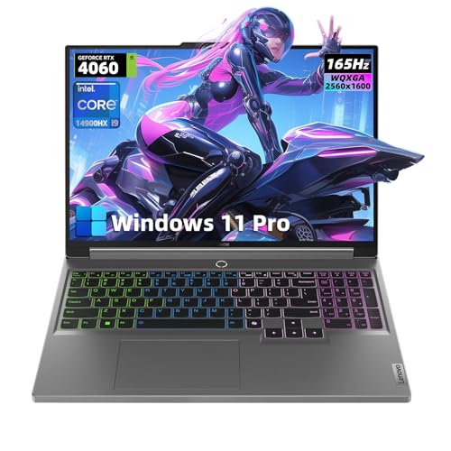 Lenovo Legion 5i Ordinateur portable de jeu – Écran 16 WQXGA 165 Hz, Intel 24 cœurs i9-14900HX, NVIDIA RTX 4060, 64 Go DDR5, 4 To SSD, clavier rétroéclairé RVB, Win 11 Pro MS Office Pro, avec