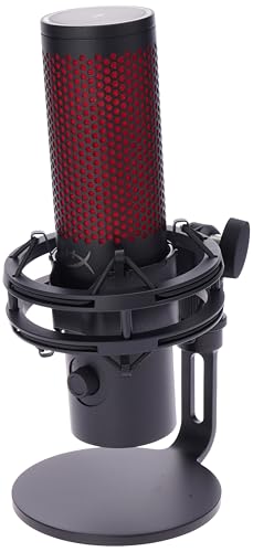HyperX QuadCast 2 Microphone USB pour Jeux, Streaming et podcasting, avec Commandes intégrées, éclairage LED, Support Antichoc Amovible, PC, Mac, PS5, PS4, USB-C – Noir