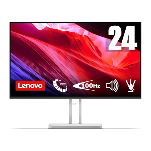 Lenovo L24i-4B - Écran 23.8'' FHD (IPS, 100 Hz, 4 ms, VGA HDMI, Cable HDMI) - Gris