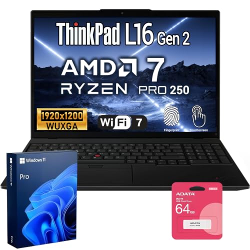 Lenovo ThinkPad E16 Gen 2 Ordinateur portable | 16 FHD | AMD Ryzen 7 7735U | 32 Go de RAM DDR5 | SSD de 1 To | Empreinte digitale | Clavier rétroéclairé | | Webcam | HDMI | Wi-Fi 6 | Windows 11 Pro