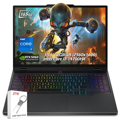 Lenovo Legion 5i Ordinateur portable de jeu - Intel Core i7-14700HX - 15,1 WQXGA OLED 165 Hz - NVIDIA GeForce RTX 5060 - 16 Go de RAM 1 To SSD - Rétroéclairé KB Wi-Fi7 Win11 - Eclipse Black - Avec