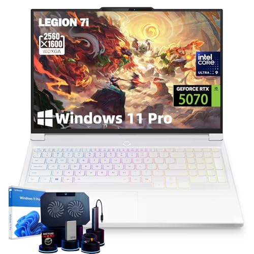 Lenovo Legion 7i Ordinateur portable de jeu 16 2,5 K WQXGA 240 Hz OLED, Intel 24-Core Ultra 9 275HX, Nvidia RTX 5070, WiFi 7, RGB rétroéclairé, Nahimic Audio, Windows 11 Pro, 64 Go DDR5, SSD de 1 To