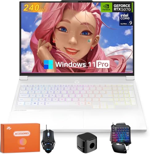 Lenovo Legion 7i Ordinateur portable de jeu, Intel Ultra 9 275HX, processeur NVIDIA GeForce RTX 5070, OLED 16 2,5K 240 Hz, DDR5 32 Go, SSD 2 To, Wi-Fi 7, clavier rétroéclairé, Windows 11 Pro, Glacier