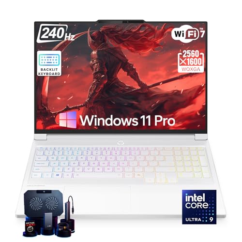 Lenovo Legion 7i Ordinateur portable de jeu – NVIDIA RTX 5070 8 Go GDDR7, Intel 24-Core Ultra 9 275HX, écran OLED 16 2,5K 240 Hz, 64 Go DDR5, 2 To SSD, clavier RVB, WiFi 7, Win 11 Pro, blanc glacier