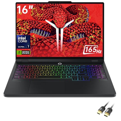 Lenovo Legion 5 Pro 16’’ Gaming Laptop, 2.5K OLED 165HZ Display, Intel 20-Core Ultra 7 255HX, RTX 5070, 16GB DDR5 RAM 2TB SSD, RGB Backlit, Wi-FI 7, Win 11 Home, PDG HDMI Cable, US Version KB