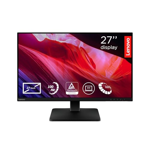 Lenovo L27qe - Écran 27'' QHD (IPS, 100 Hz, 4 ms, HDMI DP, Cable HDMI) - Noir