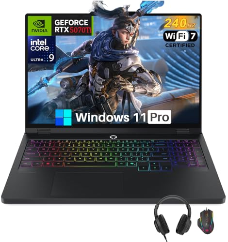 Lenovo Legion Pro 5i Ai Ordinateur portable de jeu, écran OLED 16 2,5K 240 Hz, NVIDIA GeForce RTX 5070Ti 12 Go GDRR7, Intel Ultra 9 275HX (jusqu'à 5,4 GHz), 32 Go DDR5, 2 To SSD, Wi-Fi 7, Windows 11