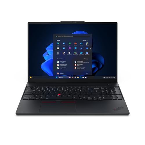 Lenovo ThinkPad E16 Gen 3 21ST, avec charnière à 180°, AMD Ryzen 7 250 3,3 GHz, Win 11 Pro, Radeon 780M, 16 Go de RAM, SSD 512 Go, IPS 1920 x 1200, Wi-Fi 6E, Bluetooth, noir