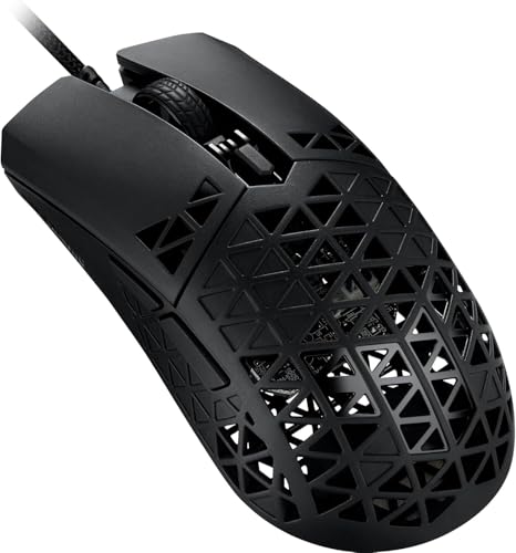 ASUS TUF M4 Air Souris de jeu filaire – P307, design durable et ultra léger, capteur optique 16 000 dpi, six boutons programmables tactiles, résistance à l'eau IPX6, couleur noire