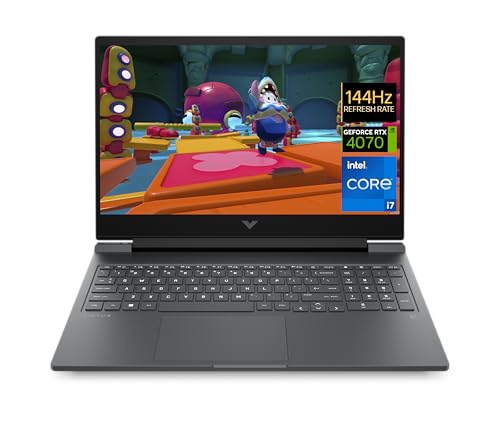 HP Victus 16-r1000sf Ordinateur Portable Gaming 16 FHD IPS 144 Hz, PC Portable Gamer (Intel Core i7-14650HX, RAM 16 Go, SSD 512 Go, Nvidia GeForce RTX 4070 8Go, Windows 11), Laptop Gris, AZERTY