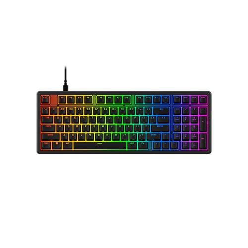 HyperX Eve 1800 – Clavier de jeu, facteur de forme 1800, éclairage RVB personnalisable à 10 zones, boutons multimédia intégrés, commutateurs à membrane, noir