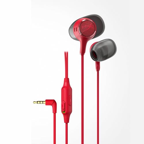 HyperX Cloud Earbuds III Casque de Jeu avec Microphone, Tailles XS à L, contrôles, multiplateforme, Couleur Rouge