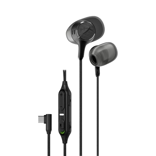 HyperX Cloud Earbuds III S Écouteurs avec câble USB multiplateforme, Son Surround, Coussinets 4 Tailles, Microphone avec Annulation de Bruit, Couleur Noire