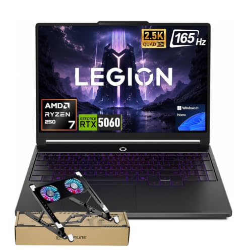 Lenovo Legion 5 AMD Ryzen 7 250 RTX 5060 Ordinateur portable de jeu | WQXGA 38,9 cm 2560 x 1600 165 Hz, Wi-Fi 7, clavier numérique, clavier rétroéclairé, webcam 5 MP, Ethernet, OLED, Win 11 Home
