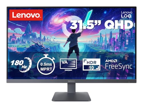 Lenovo LOQ 32Q-10 Moniteur 32 Pouces QHD VA Panel, 180Hz