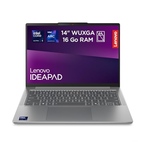 Lenovo IdeaPad Slim 5 14IMH10 - Ordinateur Portable 14'' WUXGA (Intel Core Ultra 5 135H, RAM 16Go, SSD 512Go, Windows 11 Home) Clavier AZERTY Français Non rétroéclairé - Gris