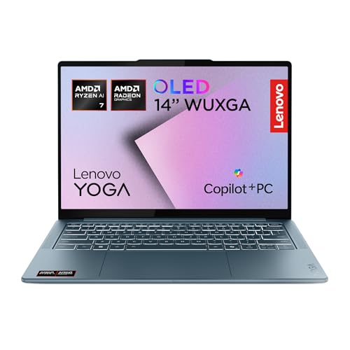 Lenovo Yoga Slim 7 14AKP10 - Ordinateur Portable 14'' WUXGA (AMD Ryzen AI 7 350, RAM 32Go, SSD 1Tb, IAMD Radeon 860M Graphics,Windows 11 Home) Clavier rétroéclairé AZERTY FR - Tidal Teal