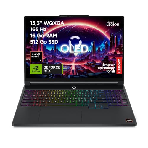 Lenovo Legion 5a 15AHP11 - Ordinateur Portable Gaming 15.3'' OLED 165Hz (AMD Ryzen 7 250, RAM 16Go, SSD 512Go, NVIDIA RTX 5060 8Go, Windows 11 Home) Clavier 1 Zone rétroéclairé AZERTY Français - Noir