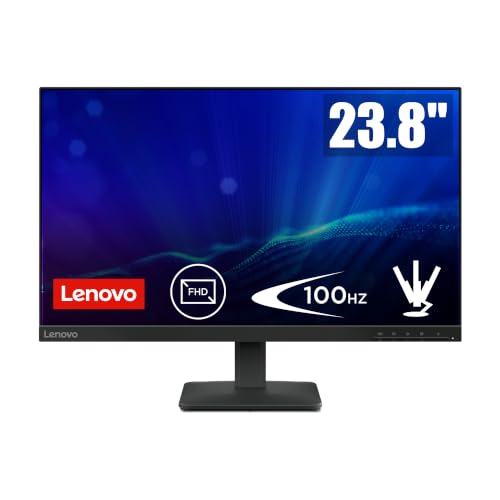Lenovo L24-4e Moniteur 23.8 Pouces FHD IPS, 48-100Hz, Ergonomique et réglable en Hauteur