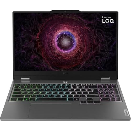 Lenovo Ordinateur portable gaming LOQ 15AHP9, AMD Ryzen 7 7445HS, 15,6 , IPS, RAM DDR5 16 Go, SSD 512 Go, NVIDIA GeForce RTX 3050 6 Go, sans système d'exploitation, gris luna, clavier QWERTY