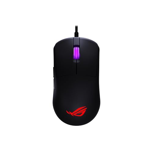 ASUS ROG Harpe Mini Core Souris de Jeu Filaire - USB Filaire, Petit Design Compact, droitier, 52 g, légère, 12 K DPI, approuvée par Les Pro, Configuration Web Gear Link, Support PC Mac