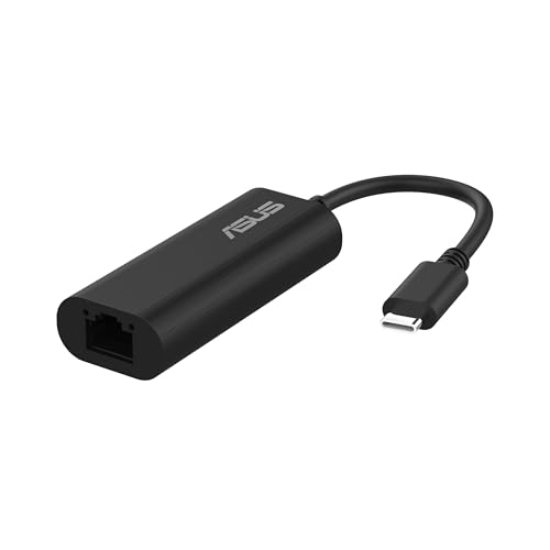 ASUS Adaptateur réseau filaire USB-C2500 V2 2,5 Gbit s de type C, RJ45 LAN, transfert haut débit USB-C, compatible avec 2,5 G 1 G 100 Mbps