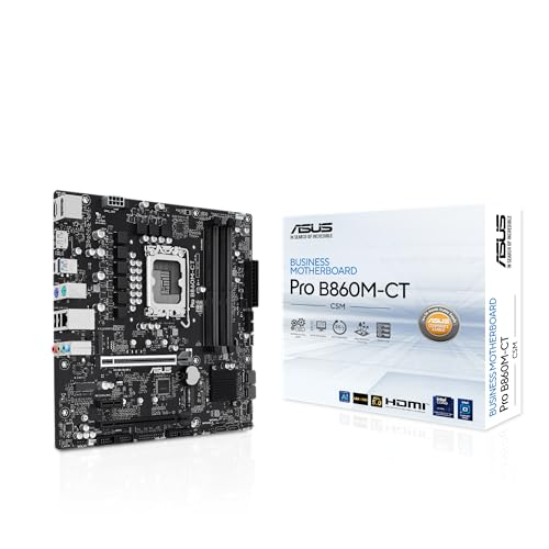 ASUS Pro B860M-CT-CSM Carte mère Intel® B860 (LGA 1851) mATX, PCIe 5.0, DDR5, 2X M.2, Intel® 1G LAN, 2X DP, HDMI, USB Type-C®, TPM IC intégré avec sécurité, fiabilité et maniabilité améliorées