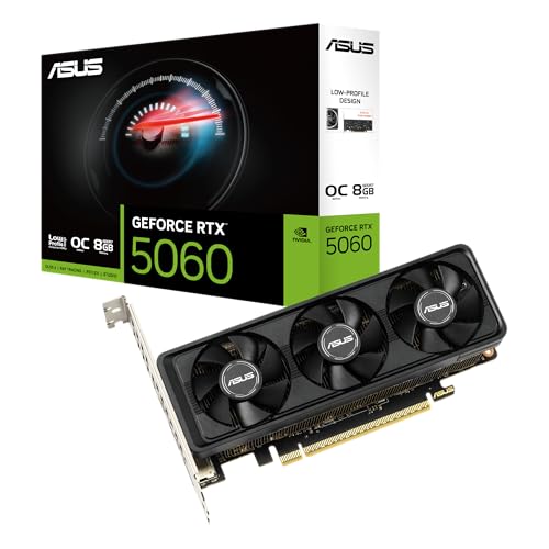 Carte Graphique ASUS GeForce RTX 5060 LP BRK 8 Go GDDR7 OC Edition (PCIe 5.0, 8 Go GDDR7, HDMI DP 2.1, Design Discret, résistance à la poussière IP5X)