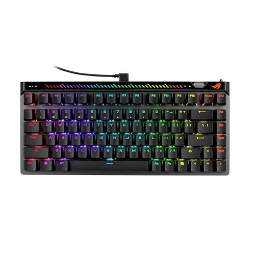 ASUS ROG Falchion Ace 75 HE Clavier de jeu filaire analogique effet Hall – 75 TKL, USB, commutateur magnétique HFX V2X remplaçable à chaud, déclencheur rapide, interrogation 8 kHz, clavier PBT, étui