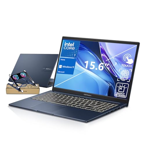 ASUS Vivobook 15 Ordinateur portable professionnel, Intel Core 7 150U ( i7 1255U), écran tactile FHD 15,6 , RAM DDR5 24 Go, SSD de 1 To, lecteur d'empreintes digitales pour une connexion sécurisée