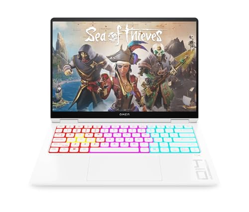 HP Omen Transcend 14-fb1000sf Ordinateur Portable Gaming 14 2.8K OLED 120 Hz, PC Portable Gamer (Intel Core 7 255H, RAM 32 Go, SSD 1024 Go, Nvidia GeForce RTX 5060 8Go, Windows 11), Laptop Blanc