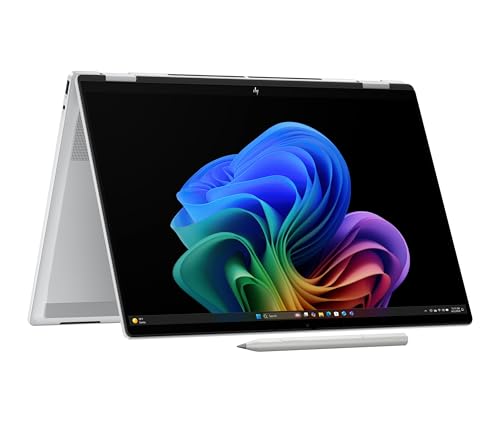 HP OmniBook X Flip 16-as0001sf Ordinateur Portable 16 2K OLED Tactile, PC Portable (Intel Ultra 5-226V, RAM 16 Go, SSD 512 Go, Intel Arc 130V GPU, Windows 11), Laptop Argent, Clavier AZERTY