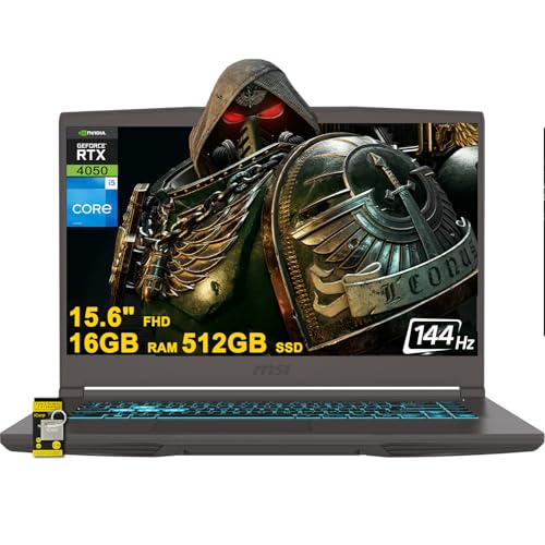 MSI Thin 15 Gaming Laptop 15,6 po FHD IPS 144 Hz Intel 8-core i5-13420H ( i7-11800H) 16 Go de RAM 512 Go SSD GeForce RTX 4050 USB-C rétroéclairé Win11 avec concentrateur ICP