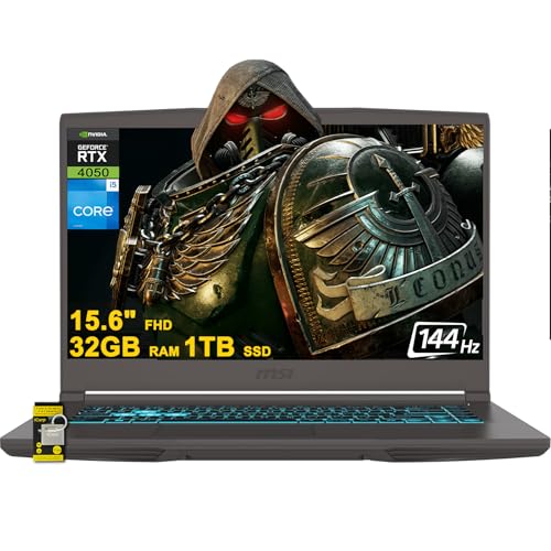 MSI Thin 15 Gaming Laptop 15.6 FHD IPS 144Hz Intel 8-core i5-13420H ( i7-11800H) 32 Go de RAM 1 To SSD GeForce RTX 4050 USB-C rétroéclairé Win11 avec concentrateur ICP