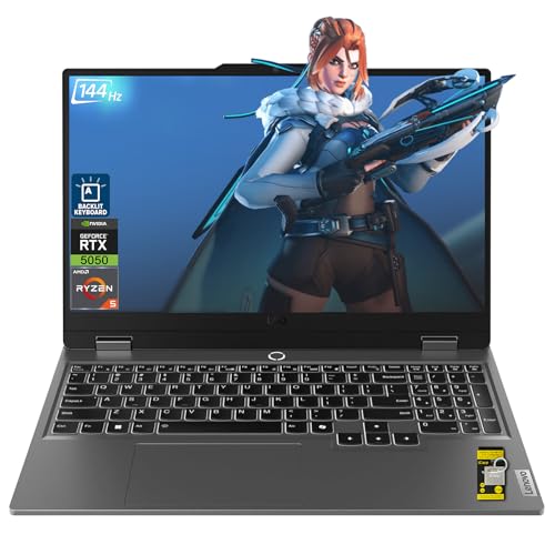 Lenovo LOQ Gaming AI Laptop 15,6 FHD IPS 144Hz (100 sRGB G-SYNC) AMD 6-core Ryzen 5 220 16 Go RAM 512 Go SSD GeForce RTX 5050 GDDR7 (440 AI Tops) Caméra de confidentialité Nahimic 5MP Win11 ICP Hub